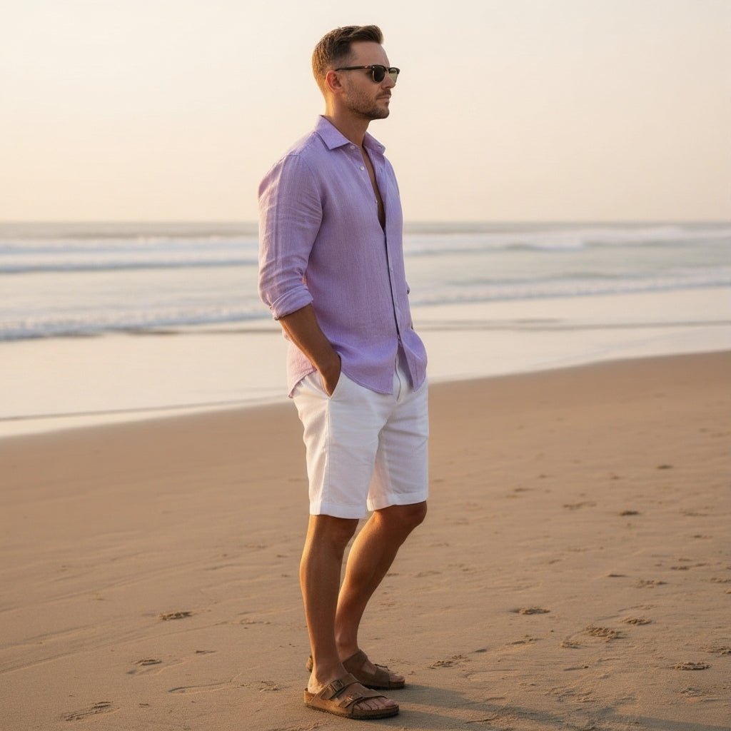 Lavender Aura - Pure Linen Shirt