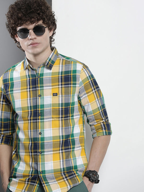 Men's  Multicolor Regular Checks Cotton  Shirt