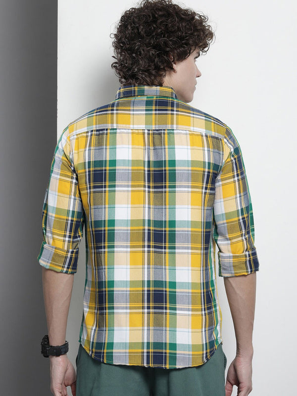 Men's  Multicolor Regular Checks Cotton  Shirt