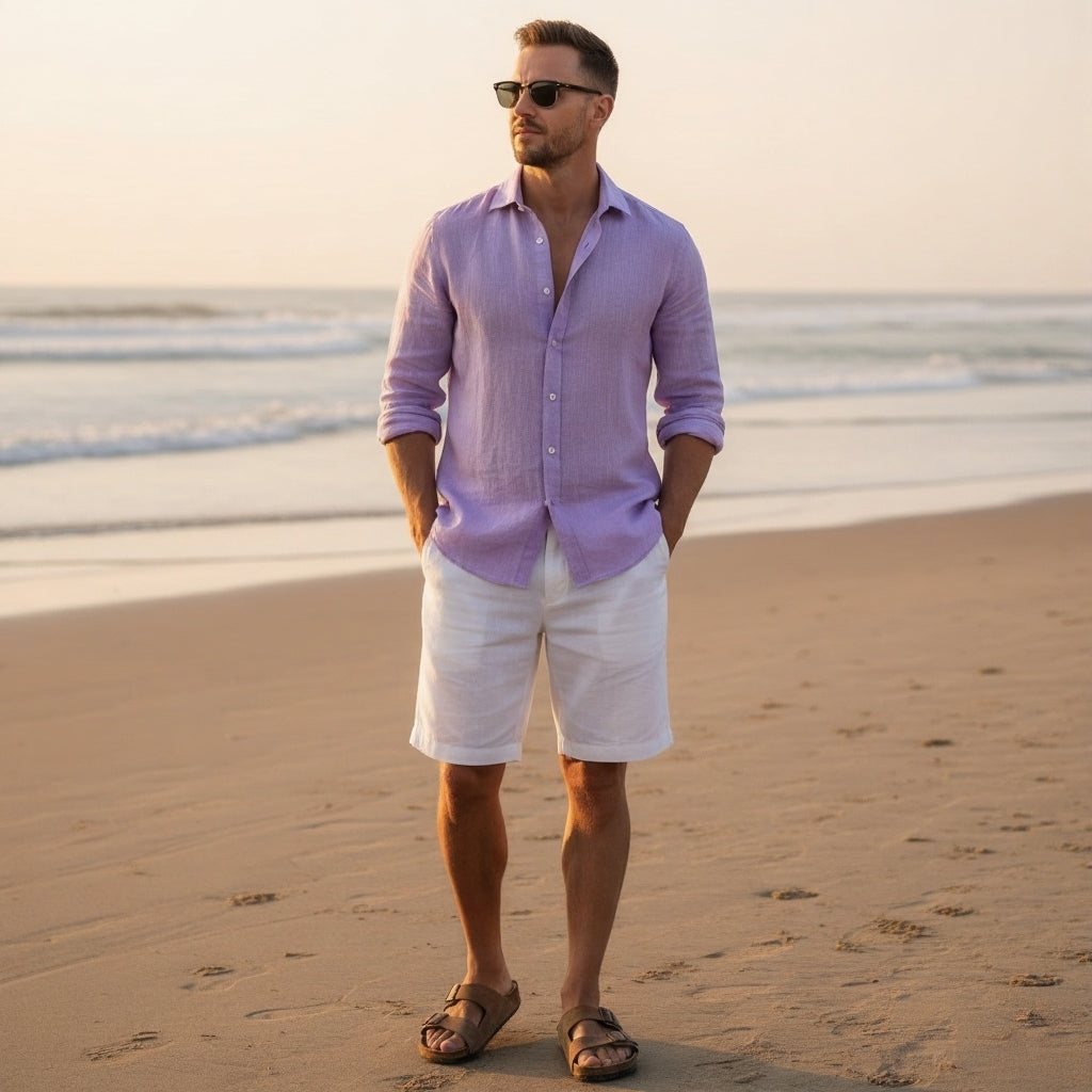Lavender Aura - Pure Linen Shirt