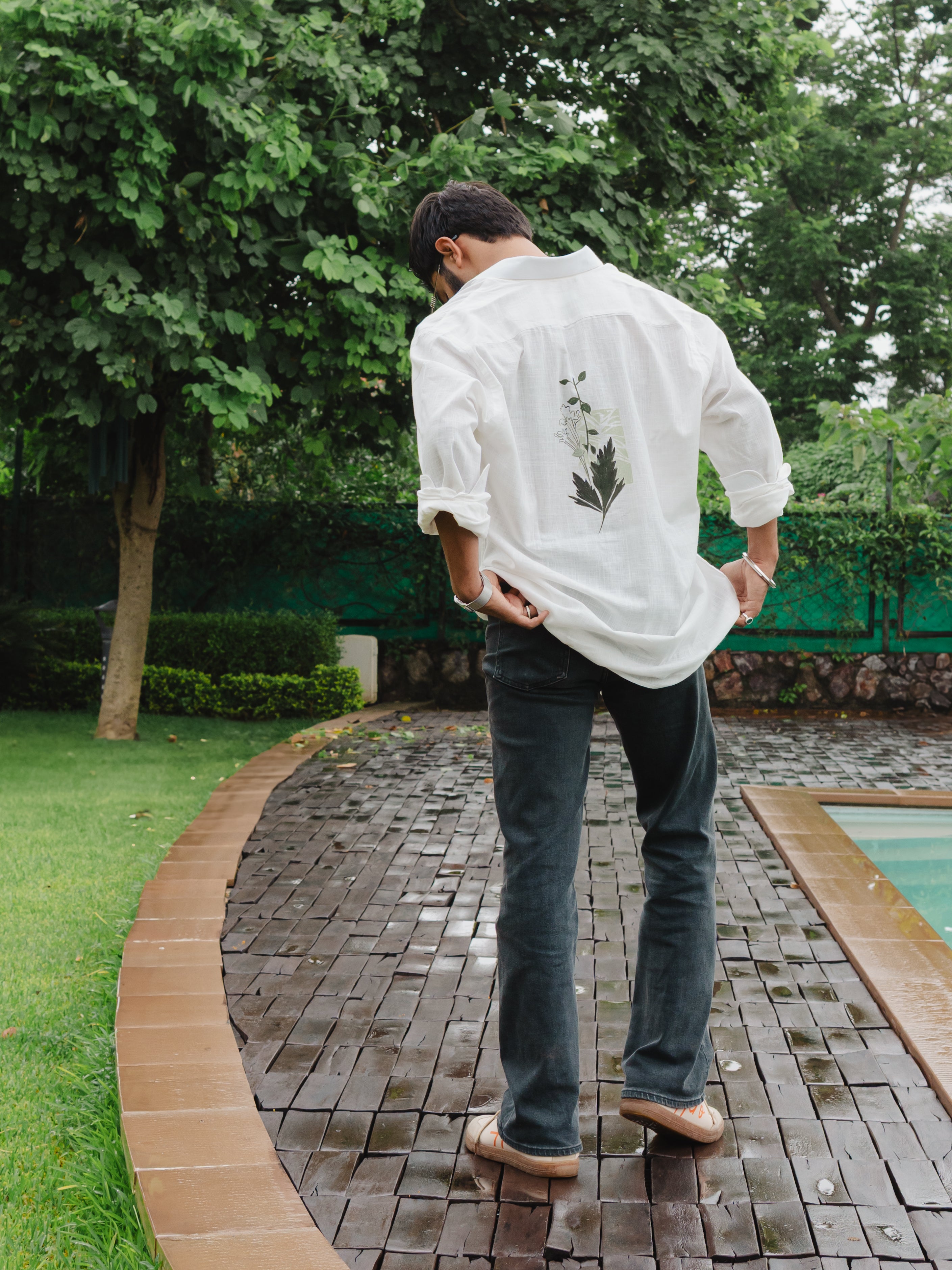 Verdant Whisper – Hand Painted Shirt
