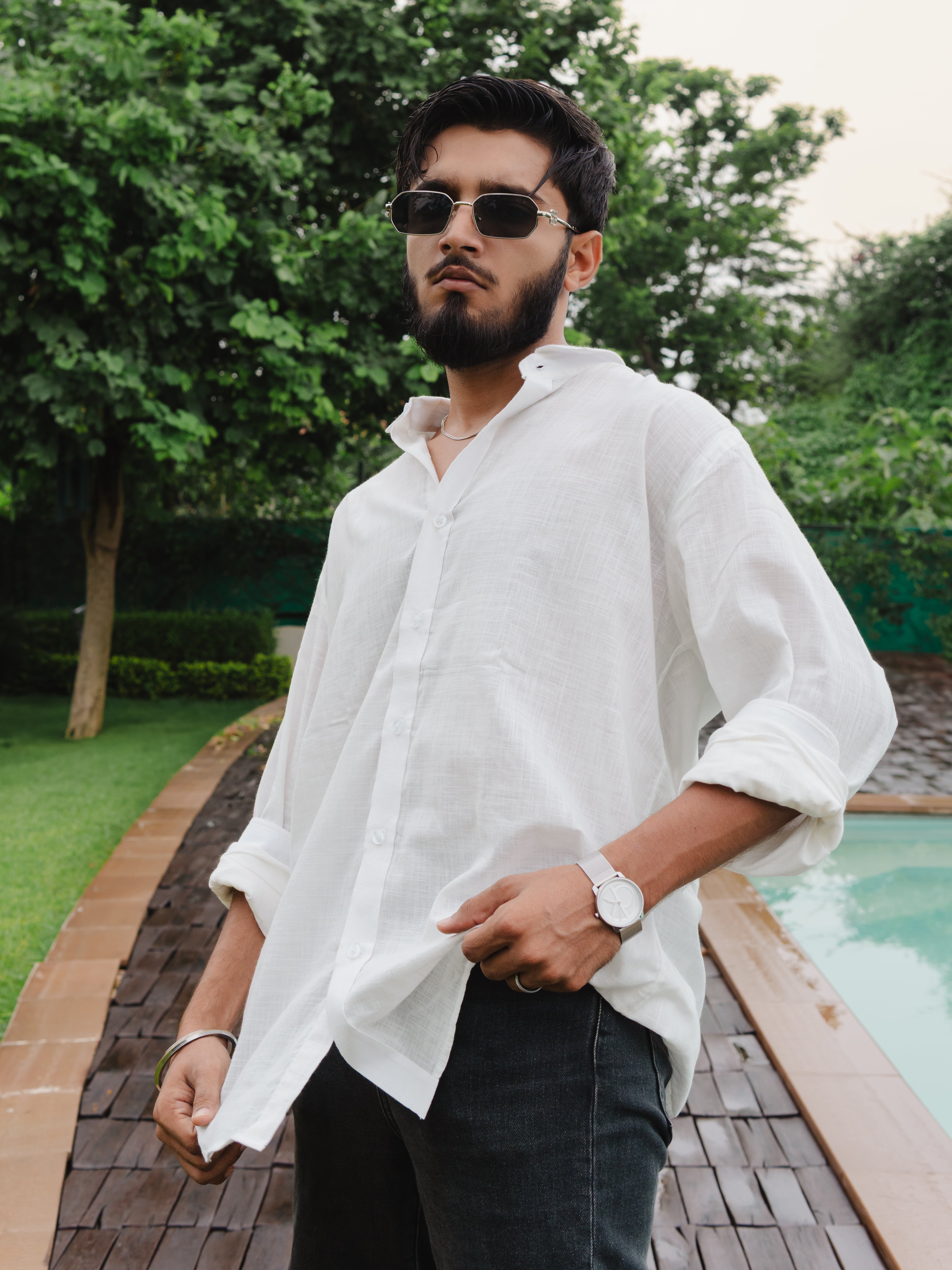 Verdant Whisper – Hand Painted Shirt