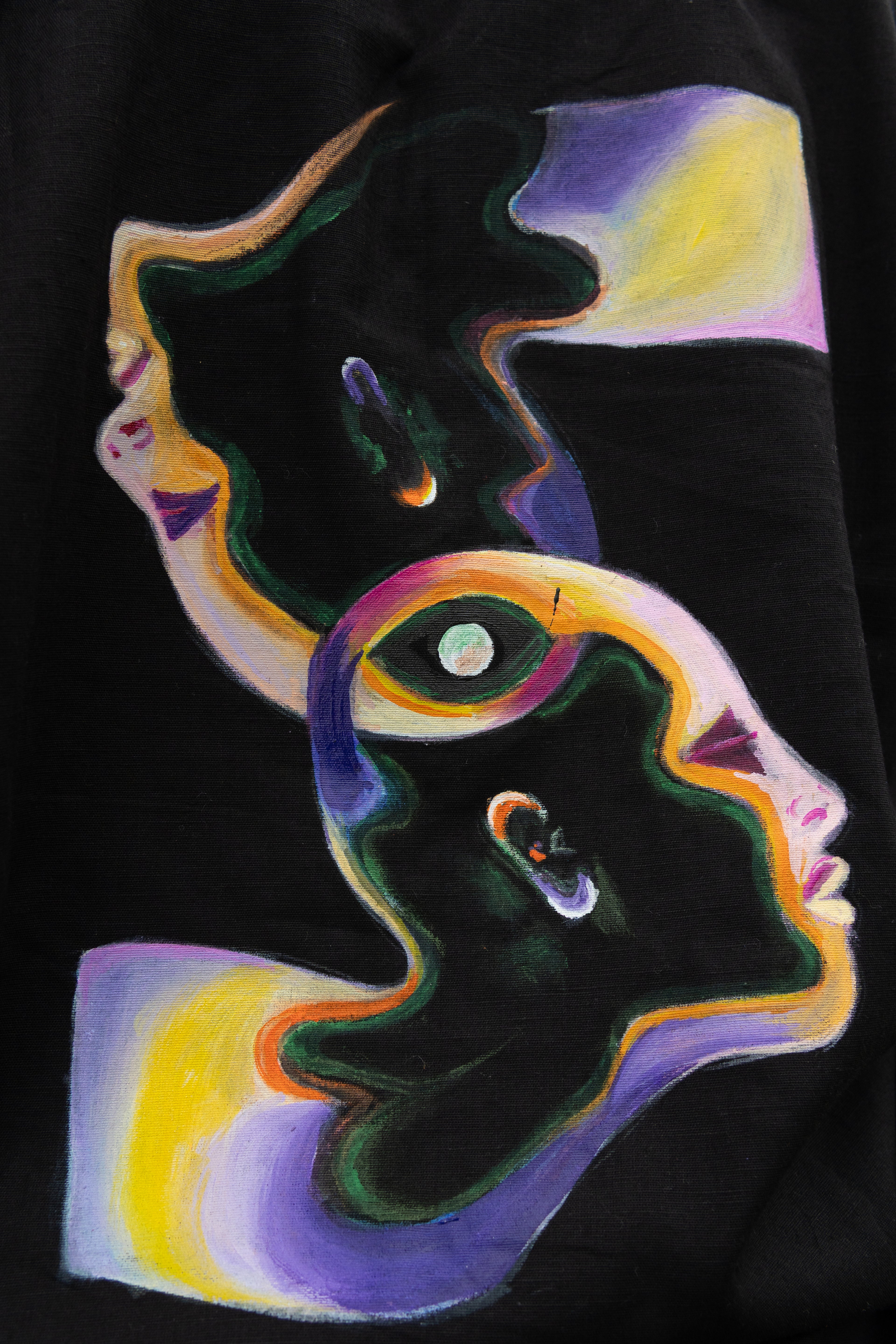Cosmic Duality – Hand Painted Shirt