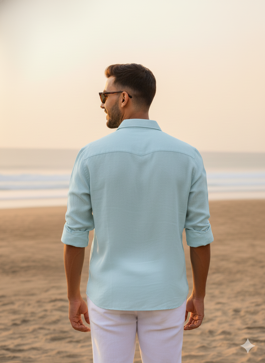 Ocean Haze - Linen Blend Shirt