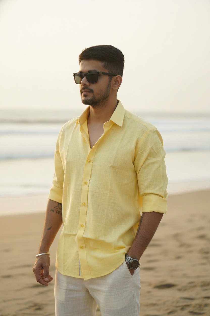 Sunny Yellow - Linen-Cotton Shirt