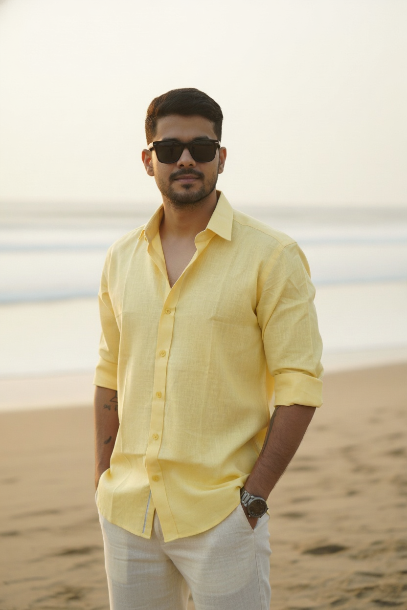 Sunny Yellow - Linen-Cotton Shirt