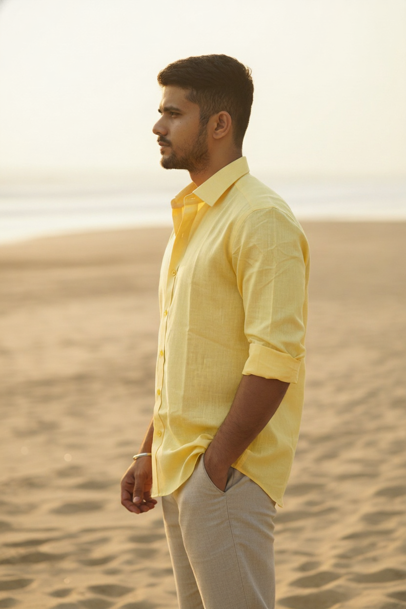 Sunny Yellow - Linen-Cotton Shirt