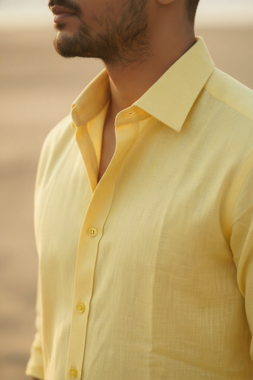 Sunny Yellow - Linen-Cotton Shirt
