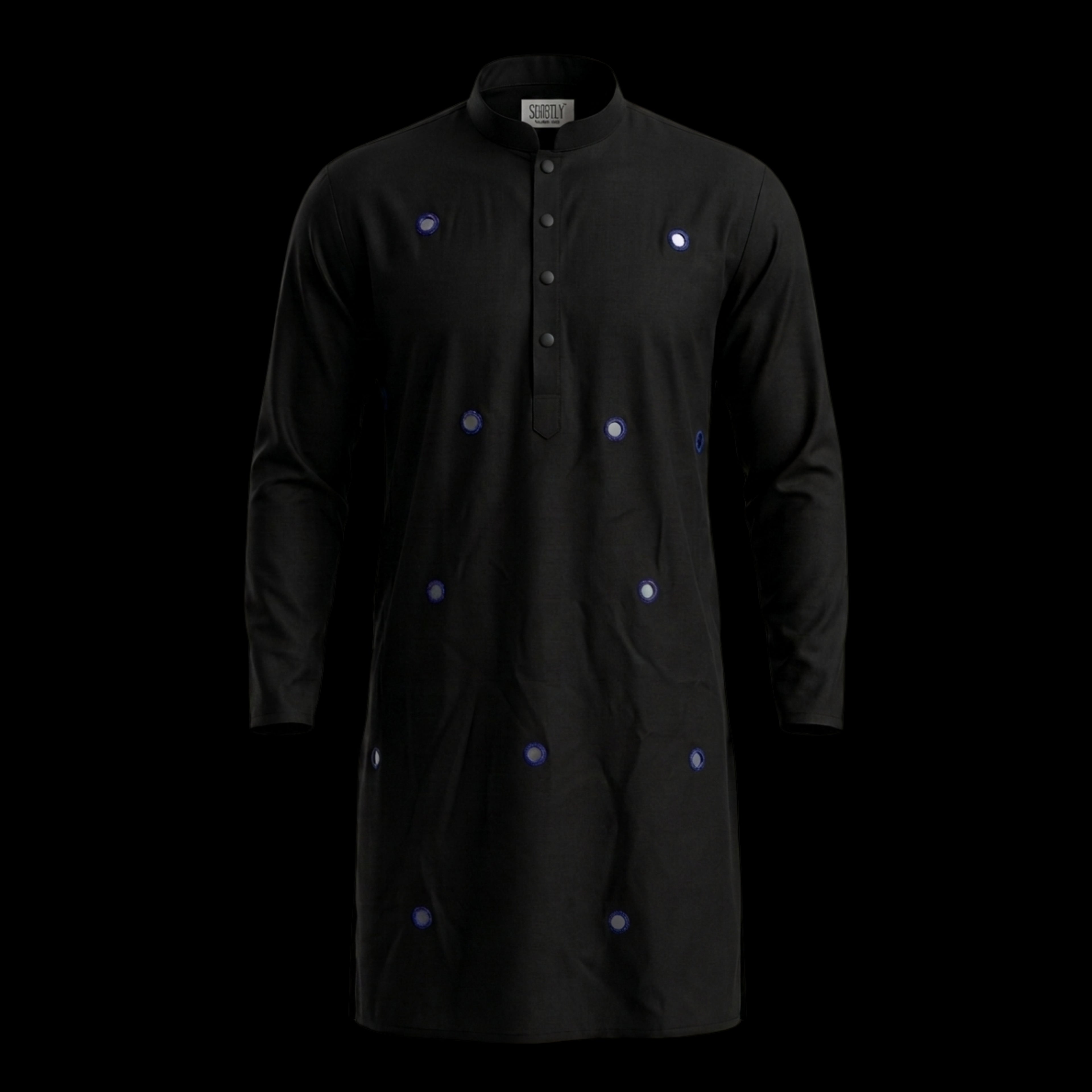Black Blue-Mirrored Kurta
