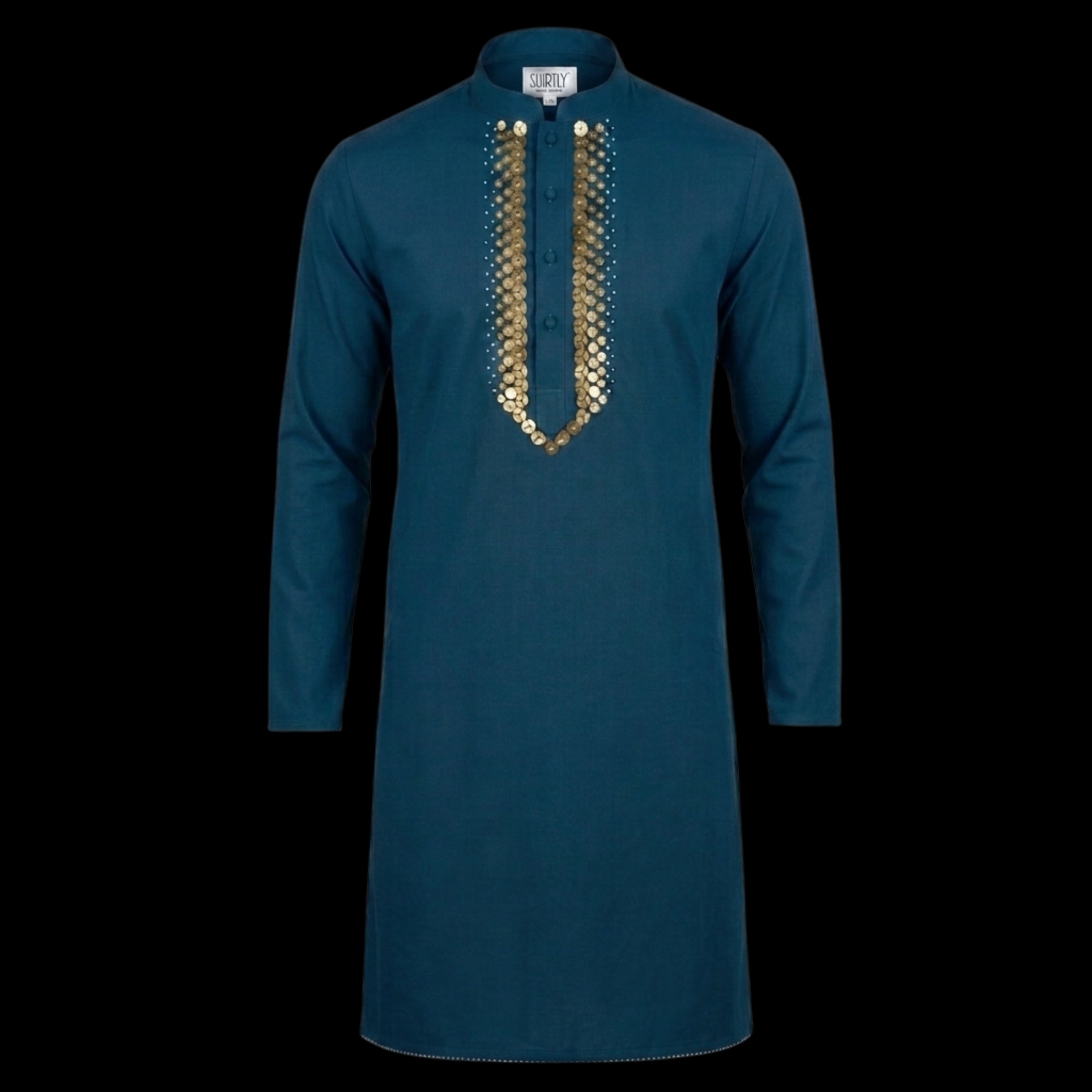 Peacock Blue Coin Work Kurta