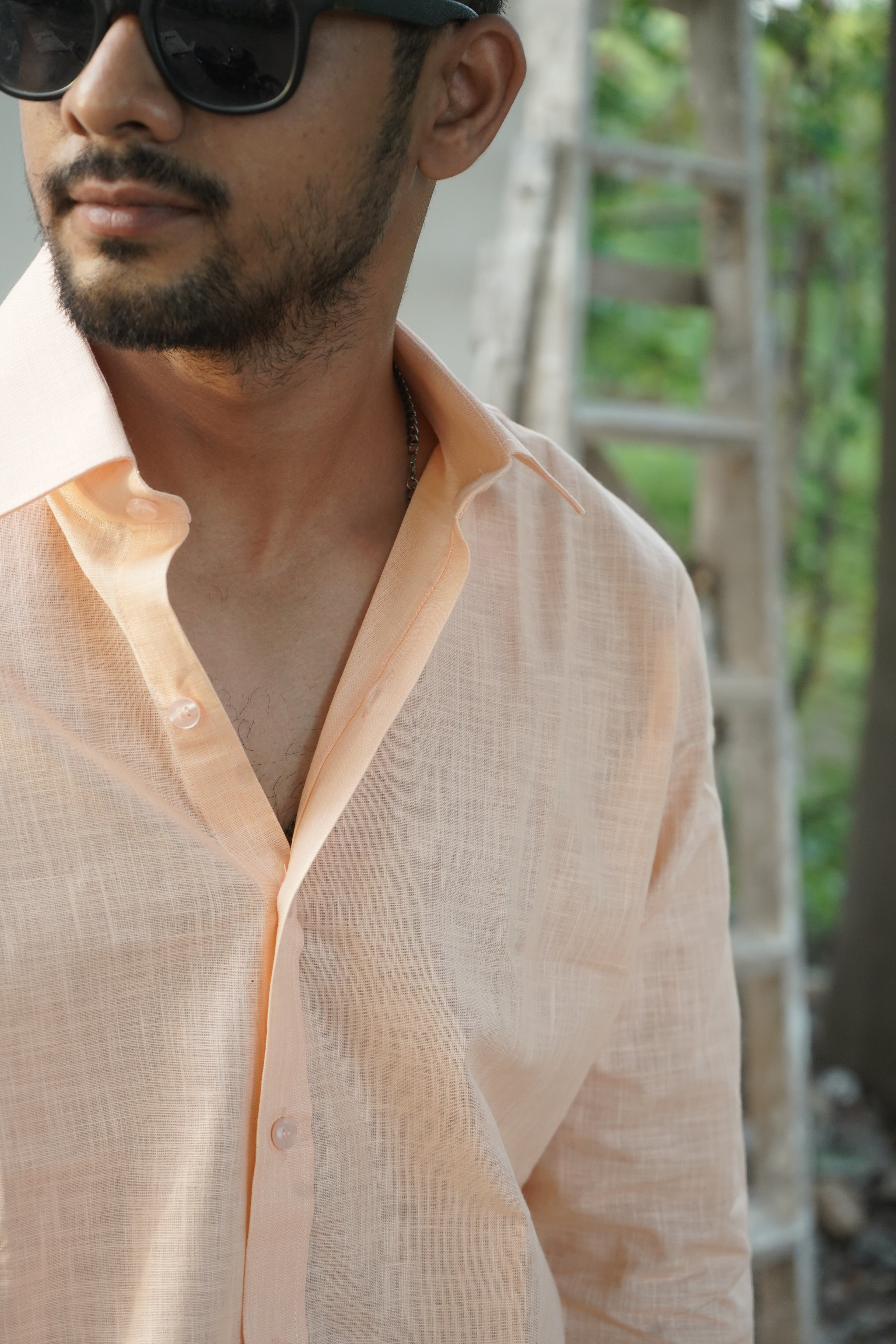 Peach Mist - Linen-Cotton Shirt