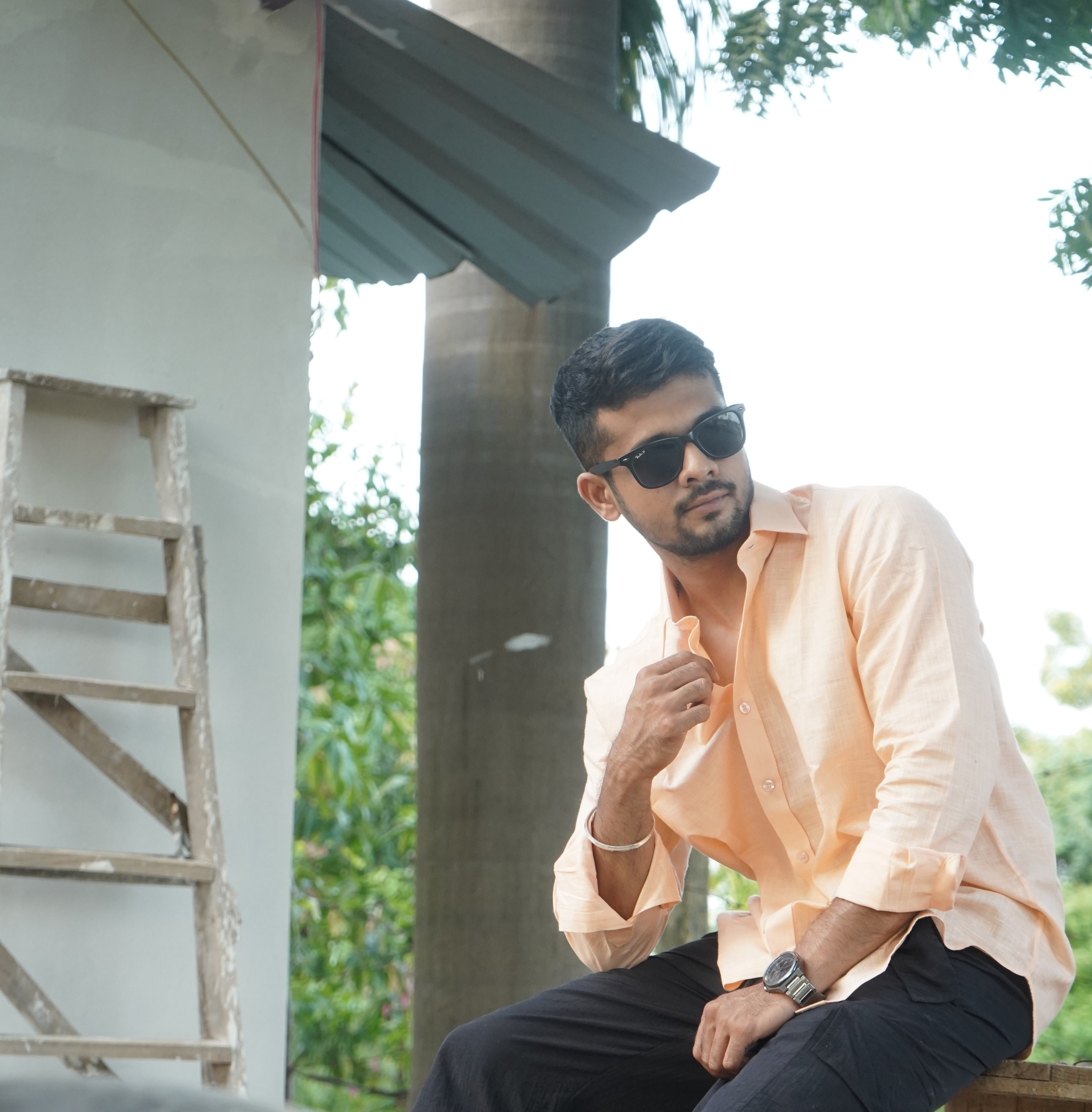Peach Mist - Linen-Cotton Shirt