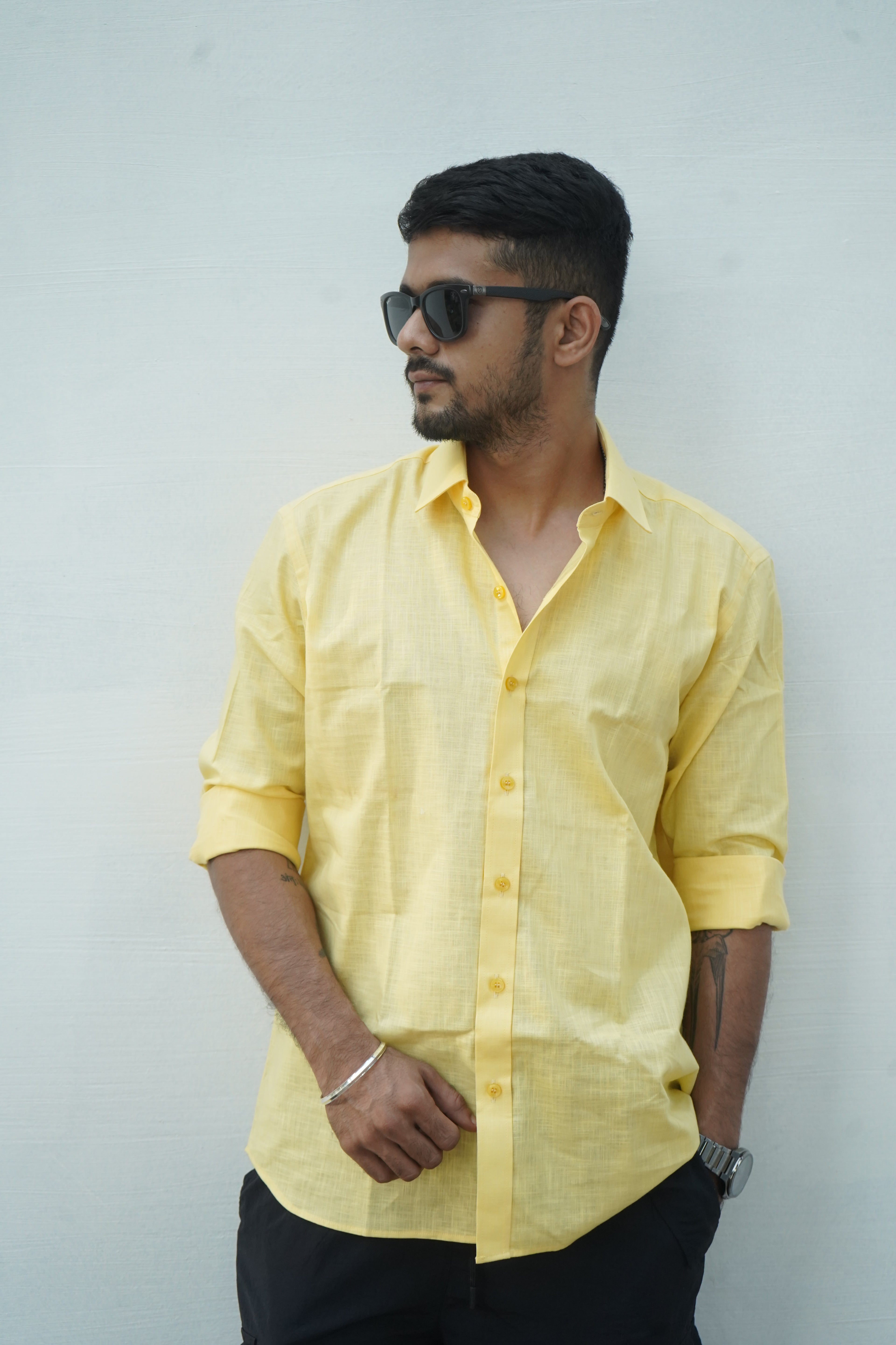 Sunny Yellow - Linen-Cotton Shirt