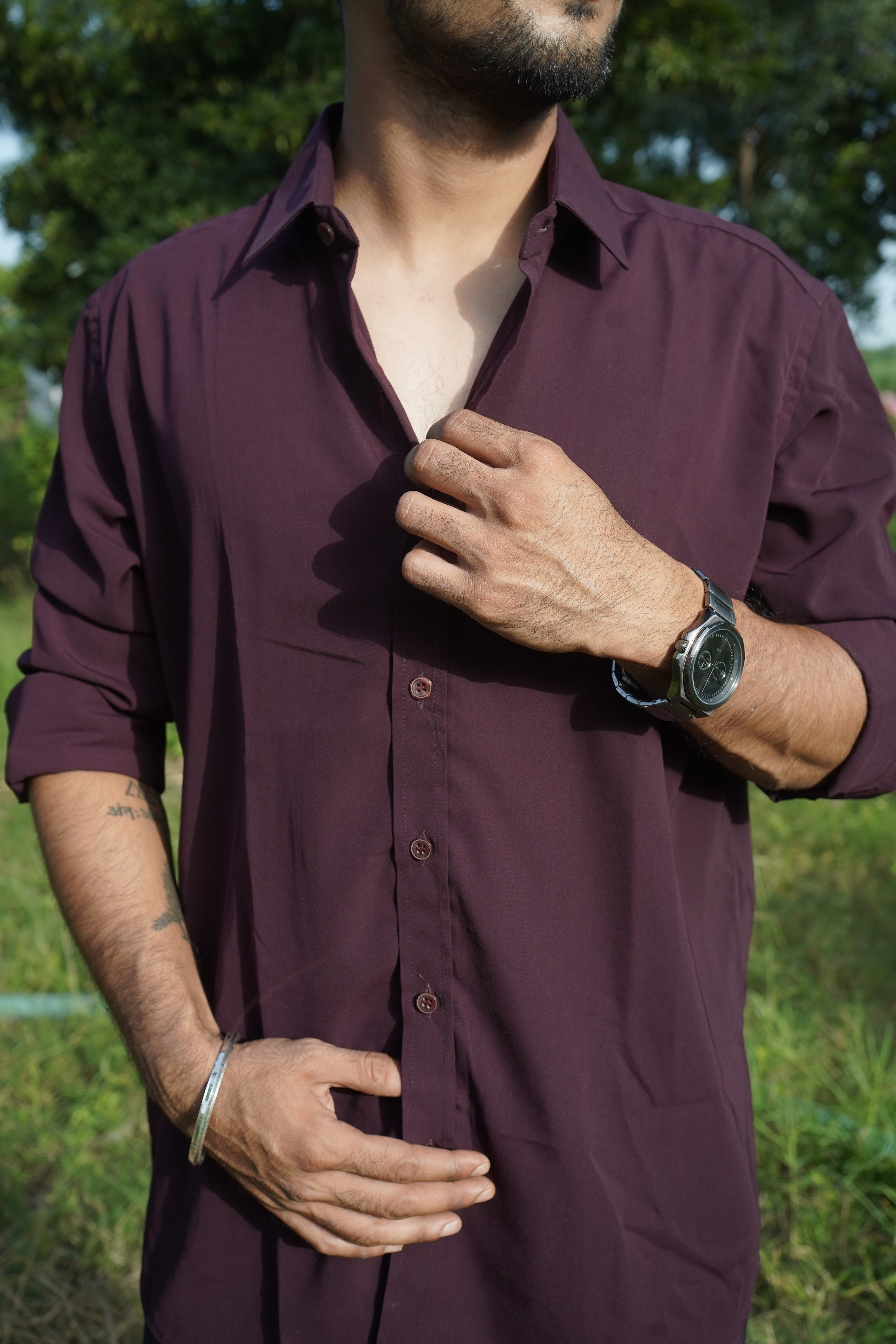 Plum Aura - Synthetic Shirt