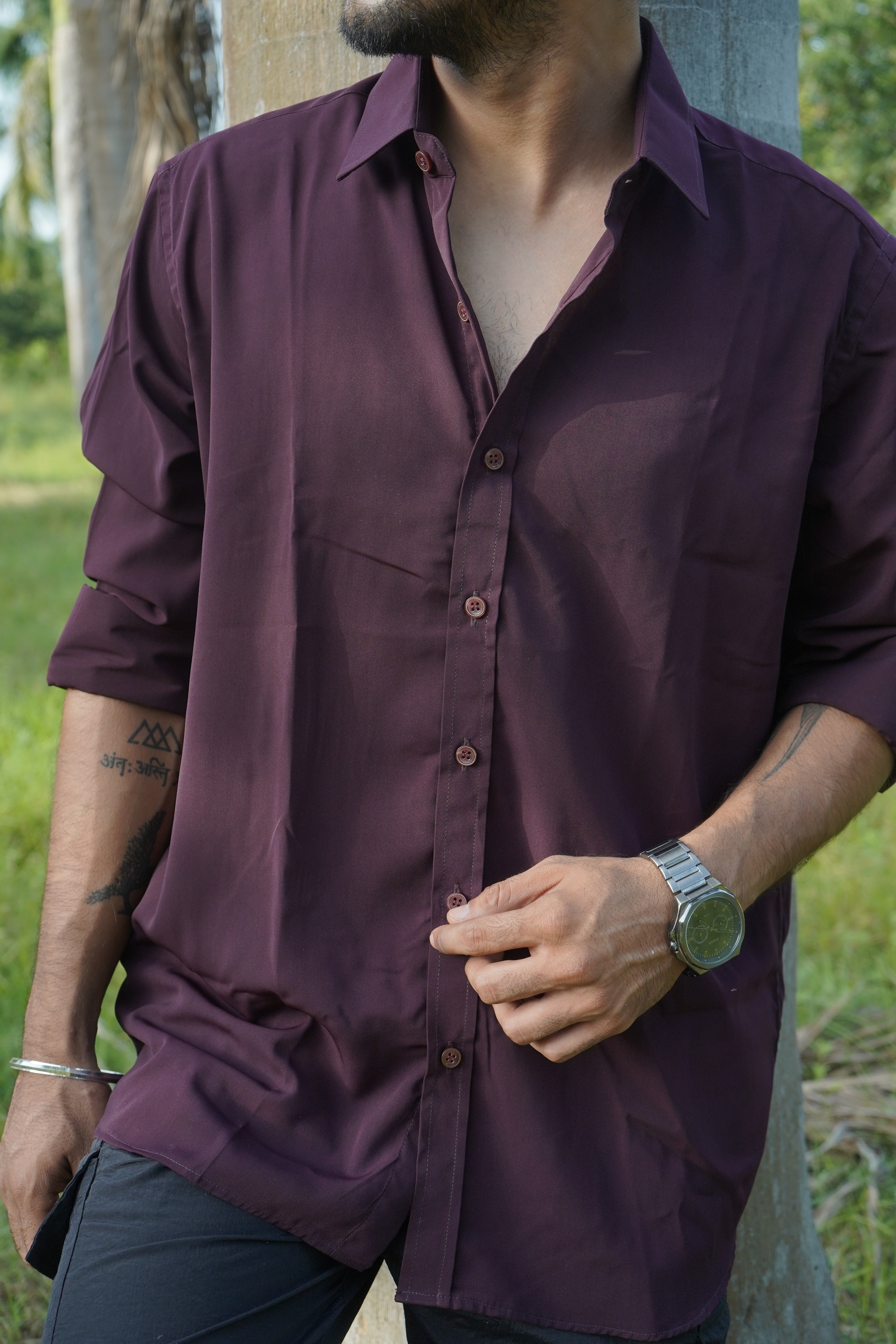 Plum Aura - Synthetic Shirt