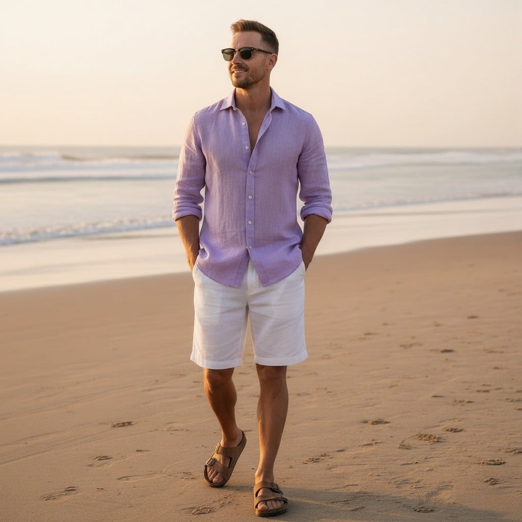 Lavender Aura - Pure Linen Shirt