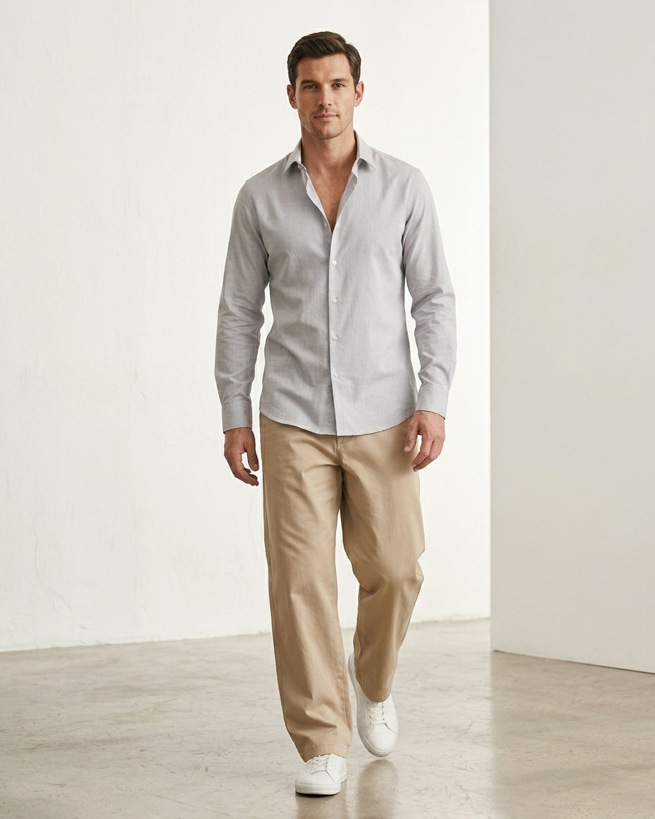 Cloud Grey - Linen Blend Shirt