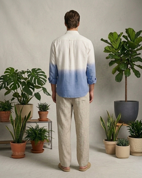 Ice Blue - Cotton Blend Shirt