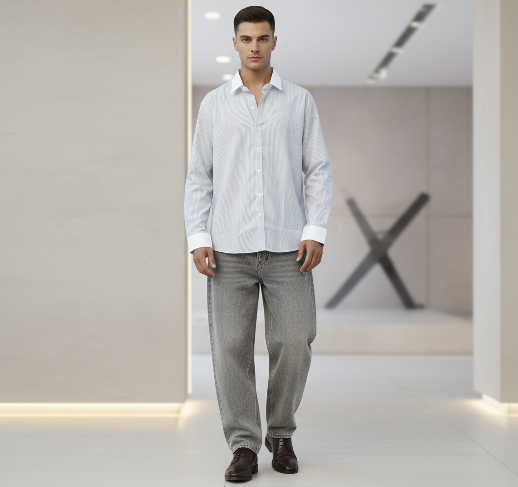 Grey Poise - Stripes Shirt