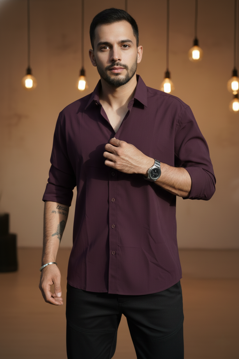 Plum Aura - Synthetic Shirt