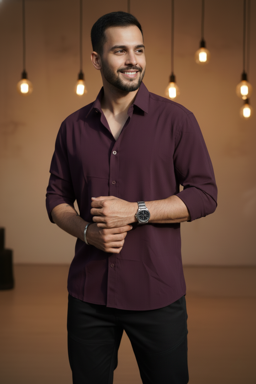 Plum Aura - Synthetic Shirt