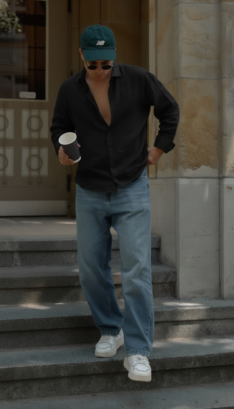 Charcoal Aura - Pure Linen Shirt