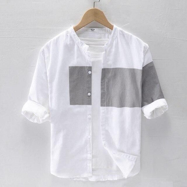 Grey & White Full Sleeve Cotton Shirt